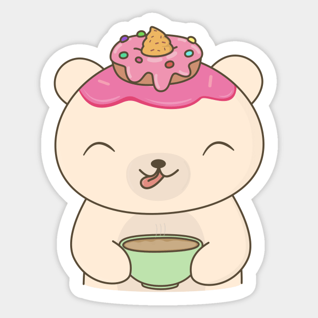 Kawaii Cute Polar Bear T-Shirt Sticker by happinessinatee